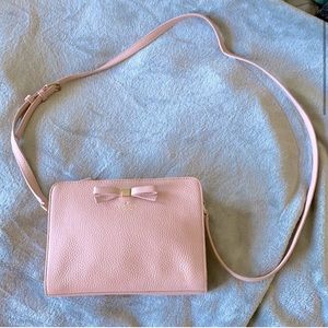 EUC Pale Pink Kate Spade crossbody bag purse pebble leather